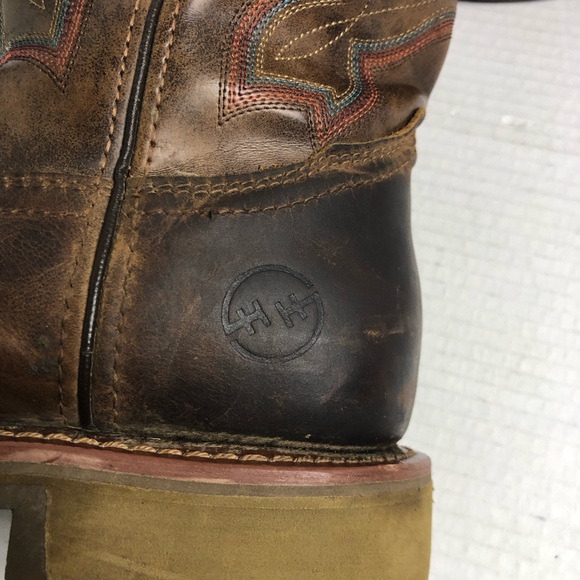 Double-H Boots Mens Size 12 Antonio Earthquake Rust Brown Leather EH Work - Picture 9 of 14